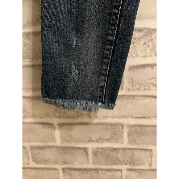 Kancan Women's Super High Rise Frayed Distressed Boyfriend Jeans Size 24 - Picture 4 of 9